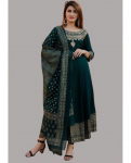 Moteri&scaron;kas medvilnės ir viskozės Kurta Dupatta rinkinys Indijos Pakistano dizainerio vir&scaron;utinė dalis Tunika Kurti Suknelė XS žalia