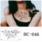 Vandeniui atsparūs seksualūs gėlių tatuiruotės lipdukai krūtinei ir raktikauliui 240x138 mm