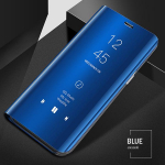 Prabangus i&scaron;manusis veidrodinis dėklas Huawei Honor Magic 6 5 Lite X9A X8B X7B Coque Honor 70 50 20 10 odiniam atverčiamam telefono dėklui For Honor 20 Pro mėlyna