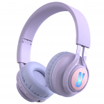 SITOAT Bluetooth 85db Garsumo Klausos Belaidės Ausinės su Internetiniais Vaikų Normaliais Belaidžiais ir Laidiniais Dvigubais LED, Tinkamos Žaidimams Vaikams violetinė