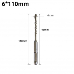 Grąžto tvirtumas atsparumas dilimui 2 briaunų trikampis grąžtas 6&times;110mm