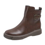 Moteri&scaron;ki retro apvalianos nosies, &scaron;oniniu užtrauktuku, Martin stiliaus aulinukai - trumpu aulu, storu padu, plok&scaron;čiu padu, briti&scaron;ko stiliaus, yra didelių dydžių. Size 39 ruda