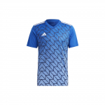 Adidas Team Icon 23 Geometrinio ra&scaron;to V formos i&scaron;kirptės trumpomis rankovėmis futbolo mar&scaron;kinėliai Vyri&scaron;ki Vir&scaron;utiniai drabužiai Mėlyni HR2632 XXXL