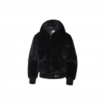 Nike Sportswear Essentials Dirbtinio Kailio Striukė Juoda/Balta Moteri&scaron;ka Streetwear DD5116-010 XL