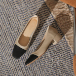 Moteri&scaron;ka vasarinė avalynė su vidutinio auk&scaron;čio kulnais Kulniniai batai moterims 2024 Ofisiniai Normalios odos Kasdieniai Kvadratinis pir&scaron;tas Mokesinai Nuolaida A 40