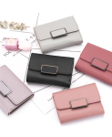 Paprasta kvadratinė piniginė Simple Square Half Wallet [Light Pink] black