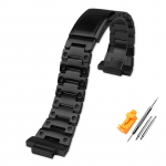16 mm nerūdijančio plieno tvirto vėžlio sagties dirželis, skirtas G-Shock Casio GM-110 GA-110GB serijos mažo plieno pistoleto metalinei laikrodžio apyrankei 16mm juoda