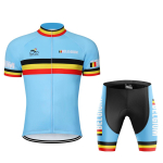 2026 Belgija Lenktyninis Dviratininko Džersis Vyri&scaron;kas Trumpomis Rankovėmis Rinkinys Dviračių Kostiumas Mtb Drabužiai Triatlonas Retro Skinsuit Vasarinės Breketinės &Scaron;ortai Mėlyna 3XL