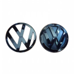 VW Volkswagen Jetta MK5 Golf Blizgančio Juodo Tinka volkswagen Golf 4 MK4 1999-2006 116mm Priekinės Grotelių Ženklelis + 118mm Galinės Bagažinės