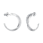 Swarovski Twist rodžio padengti auskarai moterims balti 5563908 Box (Random Color)