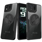 Magnetinis telefono dėklas Rog Phone 9 Pro dangteliui - 360&deg; besisukantis žiedas streso mažinimui, stovas ir įmontuotas apsauginis dangtelis nuo dulkių Asus ROG Phone 9 Pro juoda