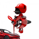 Automobilio oro difuzoriaus klipsas Automobilio oro difuzoriaus gaiviklis su judančia galvute Ilgalaikis automobilio animacinis propelerio oro gaiviklis raudona