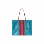Gucci GG logotipas turkio spalvos nėrimo tinklinis pirkinių krep&scaron;ys su rudos odos apdaila moterims, prabangiam poilsiui, kasdieniam naudojimui Basic Set (Bag+Dust Bag)