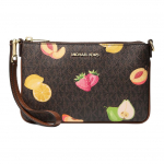 Michael Kors Jet Set Travel Vaisių ra&scaron;to dengto drobės delninė Maža moteri&scaron;ka delninė Tamsiai rudos spalvos 35S6GTVW1V-BROWN Basic Set (Bag+Dust Bag)