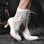 Moteri&scaron;ki vintažiniai ankle boots, Viktorieti&scaron;ki smailianosiai, iki pusės blauzdų batai moterims, eleganti&scaron;ki PU suvarstomi batai, sujungti, moteri&scaron;ki auk&scaron;takulniai batai 34