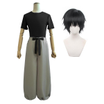 HOLOUN Jujutsu JJK Manga Anime Fushiguro Toji Cosplay Kostiumas Perukas Mar&scaron;kinėliai Kelnės Rožinis Tinklelis Helovino Kalėdų Dovana S black