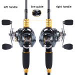 Anglies pluo&scaron;to me&scaron;kerės ir me&scaron;kerės rinkinys 7.0:1 didelės spartos jaukų ritės, patvarus žvejybos rinkinys 2.1mRod&right hand