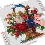 Pilnas deimantinis 5D &bdquo;pasidaryk pats&ldquo; deimantinis dažymas gėlių krep&scaron;elis, siuvinėjimas kryželiu kri&scaron;tolinio akmens mozaika 20*20 cm