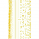 Auksiniai sidabriniai apskritimo nagų lipdukai tu&scaron;čiavidurės geometrijos linijos 3D nagų dailės lipdukų lipdukai slankiojantys lipdukai F550 Gold