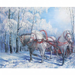 &bdquo;Pasidaryk pats&ldquo; deimantų pie&scaron;imas &bdquo;Arkliukas sniege&ldquo; Deimantinis siuvinėjimas Deimantinis paveikslas Siuvinėjimas kryželiu Kalnų kri&scaron;tolas 20X30CM