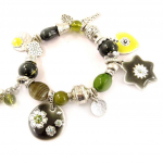 Les Tr&eacute;sors De Lily [C5447] - Bracelet Cr&eacute;ateur 'Jardin Japonais' Vert žalia