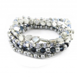 Les Tr&eacute;sors De Lily [G2902] - Bracelet cr&eacute;ateur 'Kilimanjaro' bleu argent&eacute;