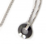 Les Tr&eacute;sors De Lily [K6633] - Collier Argent 'Sissi' noir c&eacute;ramique