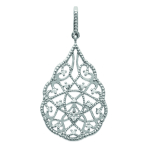 Les Tr&eacute;sors De Lily [L0710] - Pendentif Argent 'Carmen' Blanc argent&eacute; (rhodi&eacute;) - 40x20 mm