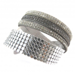 Les Tr&eacute;sors De Lily [N8855] - Bracelet Cr&eacute;ateur 'Sissi' gris argent&eacute; (2 tours)