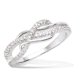 Bague Argent 'Sissi' blanc argent&eacute; (rhodi&eacute;) - 6 mm