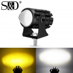 1vnt universalus motociklo LED priekinio žibinto žuvies akies lę&scaron;is Dviejų spalvų Moto i&scaron;orinis ap&scaron;vietimas 6000K baltas 3000K gintaro spalvos vairavimo rūko žibintas pagalbinis prožektorių žibintas