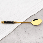 2 vnt Aukso Juodo Kūrybinio marmurinio kavos &scaron;auk&scaron;tų rinkinys Nerūdijančio plieno mažų &scaron;auk&scaron;tų stalo reikmenys Virtuvės sidabro reikmenys auksas/juoda