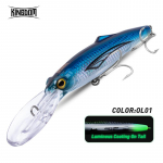 Kingdom Kingpro OM145/160 plūduriuojantis Minnow jūrinės žvejybos masalas, skirtas velkamiems velkamiems toli užmesti Dirbtiniai vobleriai, skirti jerkbaits žvejybai 50g-OL01