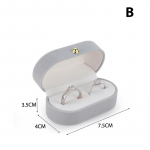 Velvet Trinket Box Ring Box Papuo&scaron;alų organizatorius Dvigubi žiedai Boxjewelry Box &scaron;viesiai pilka spalva