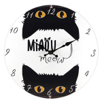 Les Tr&eacute;sors De Lily [A1123] - Horloge Murale bois 'Chats' noir blanc (Miaou) - 30 cm