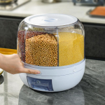 Besisukantis grūdų dozatorius, ryžių statinės, atskirti stiklainiai, sandarūs, vabzdžiams atsparūs ryžių rezervuarai. 6KG