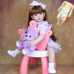 Reborn Baby Girl Doll Realisti&scaron;kas žaislas, pilnas silikoninis korpusas 55 CM 22 colių ilgi plaukai Princesės bamblys Bebe Kalėdinės dovanos