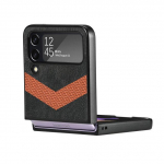 Prabangus nuo prakaito sulankstomas odinis dėklas, skirtas Samsung Galaxy Z Flip 4 5g Zflip4 Flip4 nuo kritimo apsaugantis telefono dangtelis for Samsung Z Flip 4 rožinė