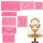 8 vnt gėlių silikono pelėsių cukraus pasta 3d &bdquo;pasidaryk pats&ldquo; fondant pyrago dekoravimo įrankis &scaron;okoladinis pyragas, palengvinantis formą virtuvės skystas pyragas 8PCS