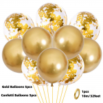 10 vnt Globos Confetti Latekso balionai Vestuvių dekoravimas Kūdikių du&scaron;as Gimtadienio vakarėlio dekoras Skaidraus oro balionai Valentino dienai 12 inch auksas
