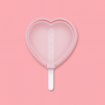 &bdquo;Pasidaryk pats&ldquo; silikoninių ledų gaminimo formelės su PP dangteliu ir lipdukais &bdquo;Lovely Heart Popsicle&ldquo;