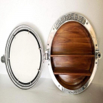 Heavy Canal Boat Porthole Window Ship Round Mirror Wall Home D&eacute;cor Nickel Plated 40.64 cm