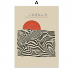 &bdquo;Bauhaus&ldquo; geometrijos linijos Saulės jūra Modernus abstraktus &Scaron;iaurės &scaron;alių sienų meno plakatas ir spaudiniai, drobės tapybos paveikslėliai, skirti svetainės dekoravimui 21*30cm
