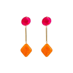 Pinkdudu Fashion Green Square Resin Long Drop Auskarai Romanti&scaron;ki Kūrybiniai Žavingi Oranžiniai Auskarai Moterims Papuo&scaron;alai PD1304 žalia
