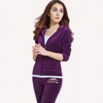 Plonas aksominis sportinis kostiumas moterims su gobtuvu, korėjiečių laisvalaikio bazinis dviejų dalių komplektas ir kelnės Moterų mink&scaron;tų namų drabužių ansamblis XXL violetinė