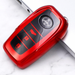 Viskas įskaičiuota Spalvingas TPU automobilio nuotolinio valdymo pulto rakto dėklas, skirtas Toyota C-hr Land Cruiser 200 Avensis Auris Corolla 2017 2018 2019 Priedai 3 Buttons raudona
