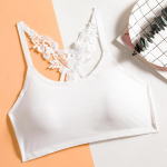 Didelė ledinė &scaron;ilko nugara Kamisole Moterys Sexy Cross Band liemenėlės apatinis trikotažas Moterims su apvyniota krūtine be plieno žiedo L balta