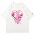 &bdquo;Aolamegs&ldquo; vyri&scaron;ki &bdquo;Bright Heart&ldquo; mar&scaron;kinėliai, pora, koledžo stilius, laisvalaikio laisvi, madingi medvilniniai mar&scaron;kinėliai, vasariniai &bdquo;High Street&ldquo; drabužiai, vyri&scaron;ki S balta