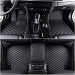Pasirinktiniai 5 vietų automobilio grindų kilimėliai, skirti BMW 5 serijos E39 E60 F10 G30 F90 Gran Turismo F07 5 Touring E39 E61 F11 G31 automobilių grindų kilimėliams 2017 m. AS1-all black