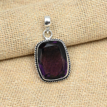 Violetinis ametisto brangakmenis, solidus 925 prabos sidabras, rankų darbo papuo&scaron;alai, moteri&scaron;kas pakabukas 1.57 Inches violetinė